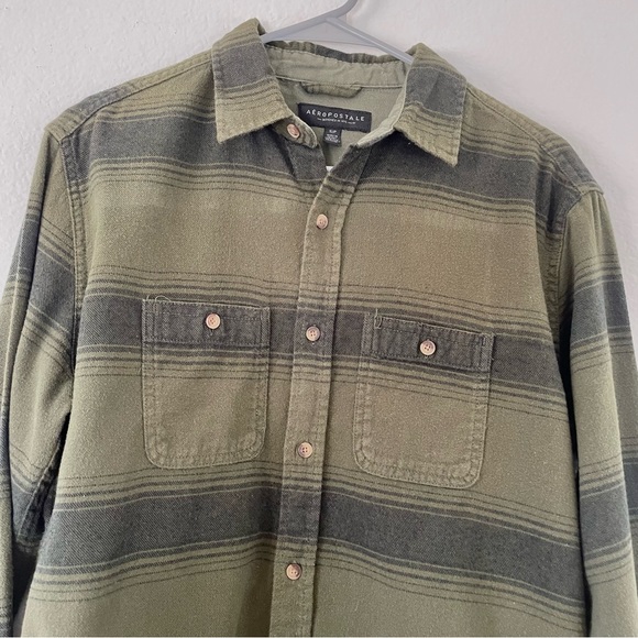 Aeropostale Mens Flannel Size Small Green - Picture 2 of 4